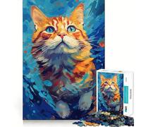 Rompecabezas de 1000 Piezas con diseño de Gato Submarino para Adolescentes diversión para estimular la Mente,Actividades de Corte de Alta precisión y relajación Mental (38x26cm)
