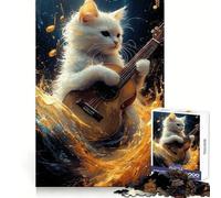 Rompecabezas de 1000 Piezas con diseño de Gato Tocando la Guitarra,Ideal para Adolescentes Un Rompecabezas Que estimula la Mente,es Relajante y Divertido Se Encaja Perfectamente de Navidad Ideal