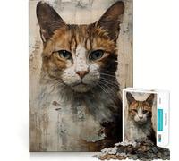 Rompecabezas de 1000 Piezas con diseño de Gato Vintage y Arte Callejero para Adolescentes Mejora la Memoria, relájate y Disfruta del Tiempo Libre Bordes precisos ¡Un Regalo increíble! 50x75cm
