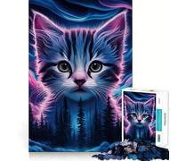 Rompecabezas de 1000 Piezas con diseño de Gato y Galaxia,Ideal para Decorar,estimular el Pensamiento lógico y la Mente, Relajarse y Disfrutar de la Navidad Regalo Ideal (50x75cm)