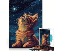 Rompecabezas de 1000 Piezas con diseño de Gato y Gatito en Pixel Art Juego de construcción Limpio Regalo Ideal para Relajarse y Disfrutar de la Navidad Decoración navideña (50x75cm)