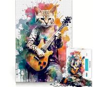 Rompecabezas de 1000 Piezas con diseño de Gato y Humano,Corte preciso,Divertido desafío Mental,Juguete para Relajarse,Juego de cumpleaños,Arte y Juego (38x26cm)