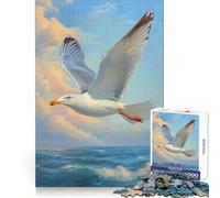 Rompecabezas de 1000 Piezas con diseño de Gaviota en Vuelo para Adultos Mejora la Memoria y Alivia la ansiedad Decoración de Pared con Bordes Afilados (38x26cm)