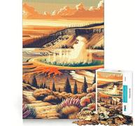 Rompecabezas de 1000 Piezas con diseño de géiser y Puesta de Sol en Yellowstone Ejercicio Mental Divertido,Piezas de Ajuste preciso,una Forma entretenida de Pasar el Tiempo Libre (50x75cm)