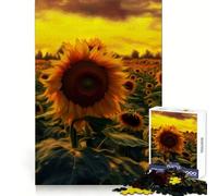 Rompecabezas de 1000 Piezas con diseño de Girasol al Atardecer, Ideal para Adultos Juguete para ejercitar la Mente, Divertido y fácil de armar 38x52cm
