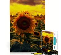 Rompecabezas de 1000 Piezas con diseño de Girasol al Atardecer, Ideal para Adultos Juguete para ejercitar la Mente, Divertido y fácil de armar 38x52cm