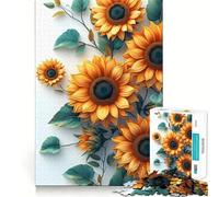 Rompecabezas de 1000 Piezas con diseño de Girasol para Adolescentes Juego Inteligente para fomentar la convivencia Obra de Arte para armar 38x52cm