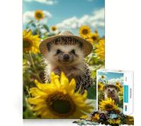 Rompecabezas de 1000 Piezas con diseño de Girasol y Erizo para Adultos Recall Upgrade Stress Relief Tight Cut Santa Wish Pick 38x26cm