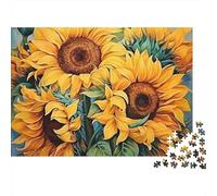 Rompecabezas de 1000 Piezas con diseño de Girasoles Gigantes en Primer Plano. Juego Educativo para Adultos. Hermosa decoración. Difícil. Regalo de cumpleaños. 38x26cm.