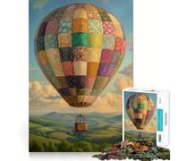 Rompecabezas de 1000 Piezas con diseño de Globo aerostático Estilo Patchwork para Adolescentes Juego Inteligente para Pasar un Buen rato Imagen para armar Un Regalo Encantador (38x26cm)