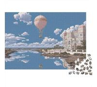 Rompecabezas de 1000 Piezas con diseño de Globo aerostático Vintage y Colorido. Ideal para Adultos. Una Actividad Divertida para días lluviosos. 38 x 26 cm / 1000 Piezas.