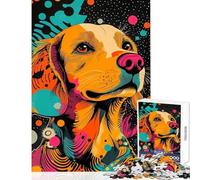 Rompecabezas de 1000 Piezas con diseño de Golden Retriever Estilo Pop Art Juego práctico desafío difícil Ideal para la decoración del hogar (75x50cm)