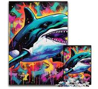 Rompecabezas de 1000 Piezas con diseño de Grafiti de Ballena, Rompecabezas desafiante para Adolescentes, Juego Interactivo Divertido para Toda la Familia, 50x75cm/19,68x29,52 Pulgadas