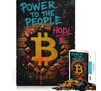 Rompecabezas de 1000 Piezas con diseño de Grafiti de Bitcoin,Corte preciso,Juguete para desarrollar la Capacidad cognitiva,Juego Relajante para el Tiempo de Juego,Regalo de cumpleaños (50x75cm)