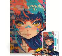 Rompecabezas de 1000 Piezas con diseño de Grafiti de Chica Anime Diversión para Entrenar el Cerebro Encaje Huecos Actividad para Compartir con Seres Queridos (38x26cm)