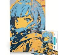 Rompecabezas de 1000 Piezas con diseño de Grafiti de Chica Anime para Adolescentes,Juego de concentración Mental,Corte de precisión,Bordes Lisos,Ideal para Rellenar Calcetines navideños (50x75cm)