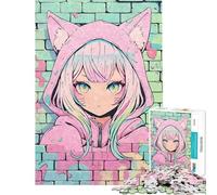 Rompecabezas de 1000 Piezas con diseño de Grafiti de Nekomimi en Tonos Pastel Difícil y desafiante Juego Educativo de análisis y lógica Apto para Mayores de 14 años 38x52cm