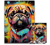 Rompecabezas de 1000 Piezas con diseño de Grafiti de Pug para Adultos, decoración del hogar, 50x75cm/19,68x29,52 Pulgadas.