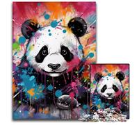 Rompecabezas de 1000 Piezas con diseño de Grafiti de Red Panda para Adultos. Juego Interactivo para la Familia, Apto para Mayores de 14 años. 26x38cm/10,23x14,96 Pulgadas.