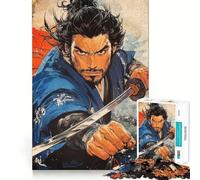 Rompecabezas de 1000 Piezas con diseño de Grafiti del Guerrero Myamoto Mushashi para Adultos Juguete para la Mente Que Alivia la ansiedad Bordes precisos Regalo Original (38x26cm)