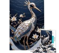 Rompecabezas de 1000 Piezas con diseño de grulla y Aves Kintsugi Ayuda a ejercitar el Cerebro Actividades Familiares Juego práctico para Mayores de 14 años Juego de Rompecabezas Incluido (38x52cm)
