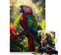 Rompecabezas de 1000 Piezas con diseño de Guacamayo Escarlata en la Jungla para Adolescentes Juguete Intelectual para Disfrutar en Familia Corte de Calidad (50x75cm)