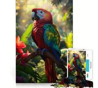 Rompecabezas de 1000 Piezas con diseño de Guacamayo Escarlata en la Jungla para Adolescentes Juguete Intelectual para Disfrutar en Familia Corte de Calidad (50x75cm)