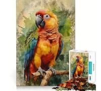 Rompecabezas de 1000 Piezas con diseño de Guacamayo Escarlata Vibrante Juego para ejercitar la Mente Artesanía de Corte experta Un pasatiempo Fascinante para los Momentos de Ocio (50x75cm)
