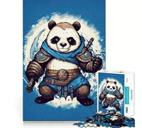 Rompecabezas de 1000 Piezas con diseño de Guerrero Panda para Adultos Juguete de lógica Resistente, Divertido y Relajante Bordes definidos Regalo Memorable (38x52cm)