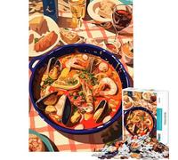Rompecabezas de 1000 Piezas con diseño de guiso de mariscos Un desafío para la Inteligencia y el Cerebro Juguetes adictivos Juegos Familiares Ideal para Parejas Amantes del Arte