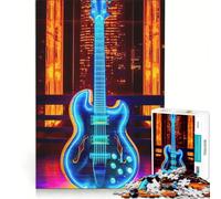 Rompecabezas de 1000 Piezas con diseño de Guitarra Neon Serenade Juguete Educativo Juego de Carreras de Velocidad con Piezas de Formas aleatorias Que encajan Perfectamente 38x26cm
