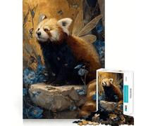 Rompecabezas de 1000 Piezas con diseño de Hada Panda roja y Flores Azules para Adultos Juguete para ejercitar la Mente Ideal para Fortalecer los Lazos Familiares Corte de precisión Regalo Creativo