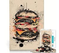 Rompecabezas de 1000 Piezas con diseño de Hamburguesa de Miam para Adultos Juguete de lógica Mental, diversión Tranquila, Corte Firme, Regalo Ideal 38x26cm