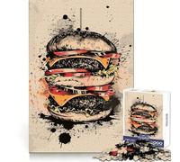 Rompecabezas de 1000 Piezas con diseño de Hamburguesa de Miam para Adultos Juguete de lógica Mental, diversión Tranquila, Corte Firme, Regalo Ideal 38x26cm