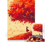 Rompecabezas de 1000 Piezas con diseño de Hojas de otoño y Puerta Torii para Adultos Ideal para ejercitar la Mente, relajar el Cerebro y divertirse Diseño Uniforme Regalo Memorable (38x26cm)