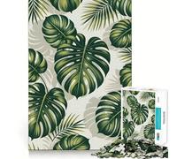 Rompecabezas de 1000 Piezas con diseño de Hojas Tropicales, Bordes, Juego cognitivo Divertido, Juego Lento, Divertido, decoración navideña (50x75cm)