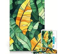 Rompecabezas de 1000 Piezas con diseño de Hojas Tropicales, Corte preciso, decoración, Juego Mental, Regalo, Tiempo de Juego Relajante, Actividad de cumpleaños (38x52cm)