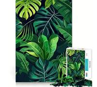 Rompecabezas de 1000 Piezas con diseño de Hojas Verdes Tropicales, Piezas de Corte Limpio, Juguete para desarrollar la Capacidad cognitiva, diversión y Entretenimiento navideño (50x75cm)