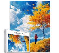 Rompecabezas de 1000 piezas con diseño de hombre rojo mirando el mar para adultos, estilo pintura al óleo, rompecabezas artístico, colorido rompecabezas para decoración del hogar, regalos