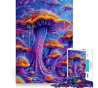 Rompecabezas de 1000 Piezas con diseño de Hongos psicodélicos, Corte Impecable, diversión lógica, Juguete Divertido, Juego Gratuito, Actividad de cumpleaños (38x26cm)