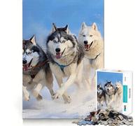 Rompecabezas de 1000 Piezas con diseño de Husky Siberiano para Adultos Juguete para Pensar, Calma, relajación y decoración de Pared con Corte Limpio 50x75cm
