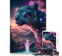 Rompecabezas de 1000 Piezas con diseño de Jaguar y Cascada para Adultos Ideal para Mejorar la Memoria, Relajarse y Disfrutar de un Momento de Tranquilidad Un Regalo Memorable (50x75cm)