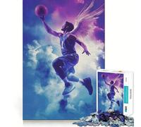 Rompecabezas de 1000 Piezas con diseño de Jugador de Baloncesto ángel para Adultos Piensa,Entrena,Juega ¡Sólo encajan Perfectamente! ¡Sin Piezas Sueltas aliviar el estrés (50x75cm)