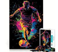 Rompecabezas de 1000 Piezas con diseño de Jugador de fútbol en acción para Adolescentes Juguete Mental para Relajarse y desconectar Bordes precisos Regalo increíble (50x75cm)