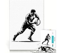 Rompecabezas de 1000 Piezas con diseño de Jugador de Rugby Corriendo con balón, Ideal para Adolescentes Juguete de lógica para divertirse en Interiores Diseño Premium Regalo Memorable (38x26cm)