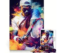 Rompecabezas de 1000 Piezas con diseño de Jugador de Tenis para Adolescentes Mejora la Memoria, relájate y Disfruta del Momento Bordes precisos ¡Un Regalo increíble! 38x26cm