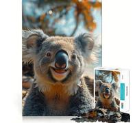Rompecabezas de 1000 Piezas con diseño de Koala Sonriente en Primer Plano para Adolescentes Juguete de lógica Mental para el Tiempo Libre Bordes Finos 38x52cm