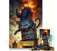 Rompecabezas de 1000 Piezas con diseño de la Carta del Tarot de la Torre para Adolescentes Juguete para ejercitar la Mente, Ideal para Relajarse y Disfrutar del Arte Regalo Original 38x52cm