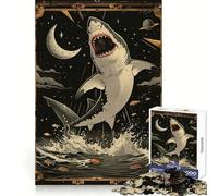 Rompecabezas de 1000 Piezas con diseño de la Carta del Tarot del Tiburón Blanco para Adultos Recuerdo, Poder, Luz, Disfrute, Bordes Precisos, Regalo Significativo (50x75cm)