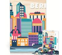 Rompecabezas de 1000 Piezas con diseño de la Ciudad de Berlín,Alemania Bordes Juego Inteligente Desafío Divertido Juego Lento Divertido Regalo de cumpleaños (38x26cm)